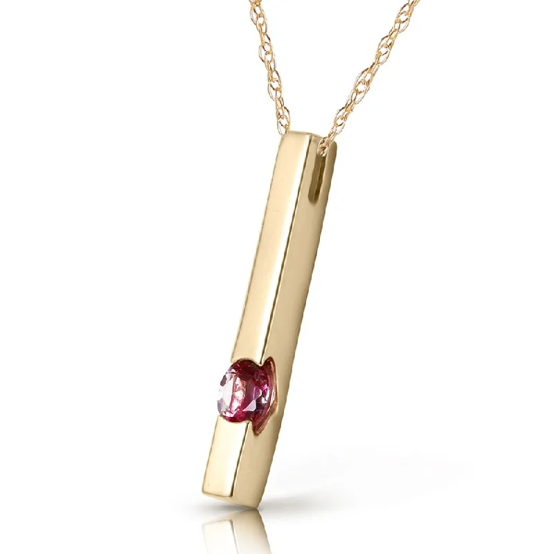 Wide weave necklaces-0.25 CTW 14K Solid Gold Sweetest Success Pink Topaz Necklace