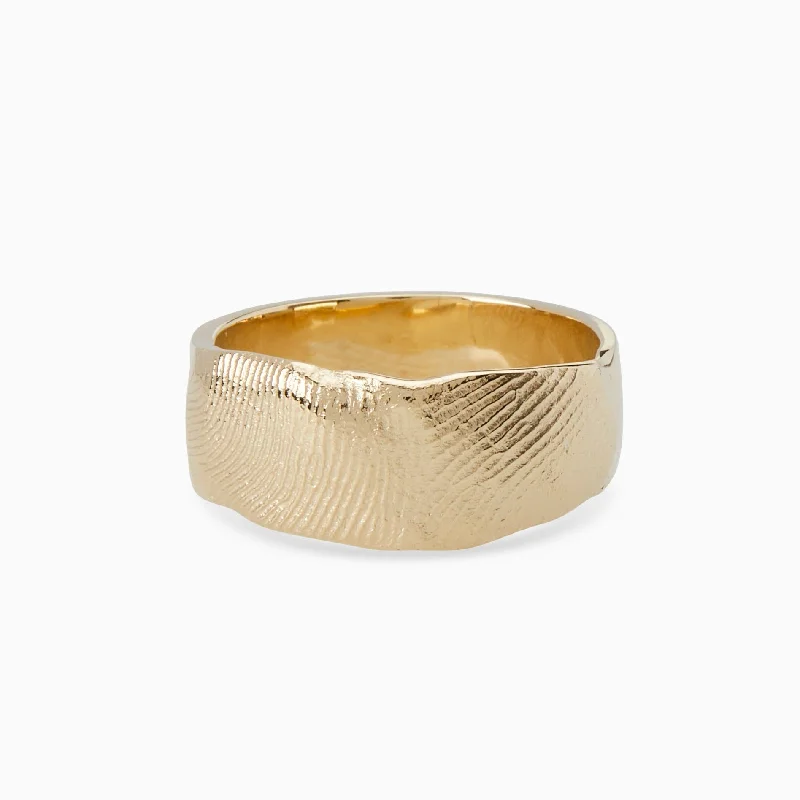 Fine filigree rings-Impression Band Ring | Yellow Gold