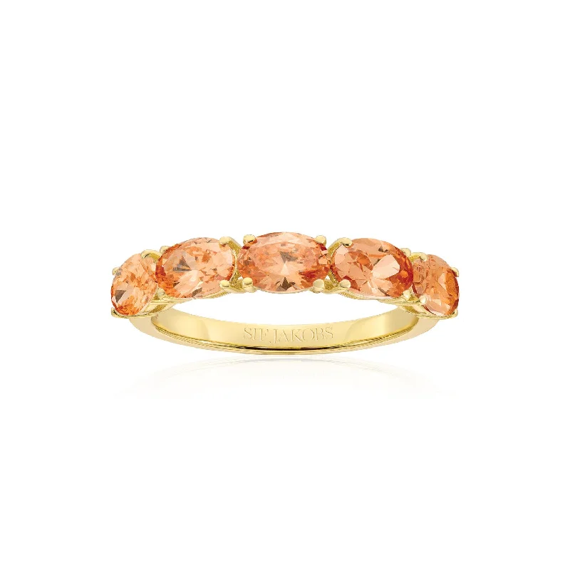 Topaz stone rings-Ring Ellisse Cinque