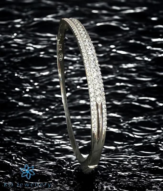 Cultured pearl bangles-The Idris Silver Openable Bracelet