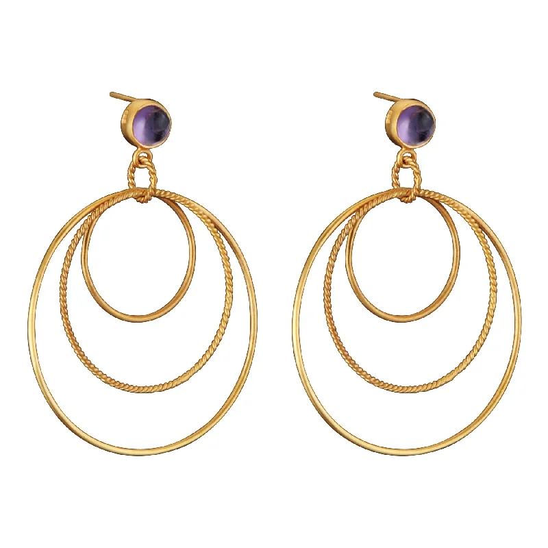 Helène Triple Circle Statement Earrings