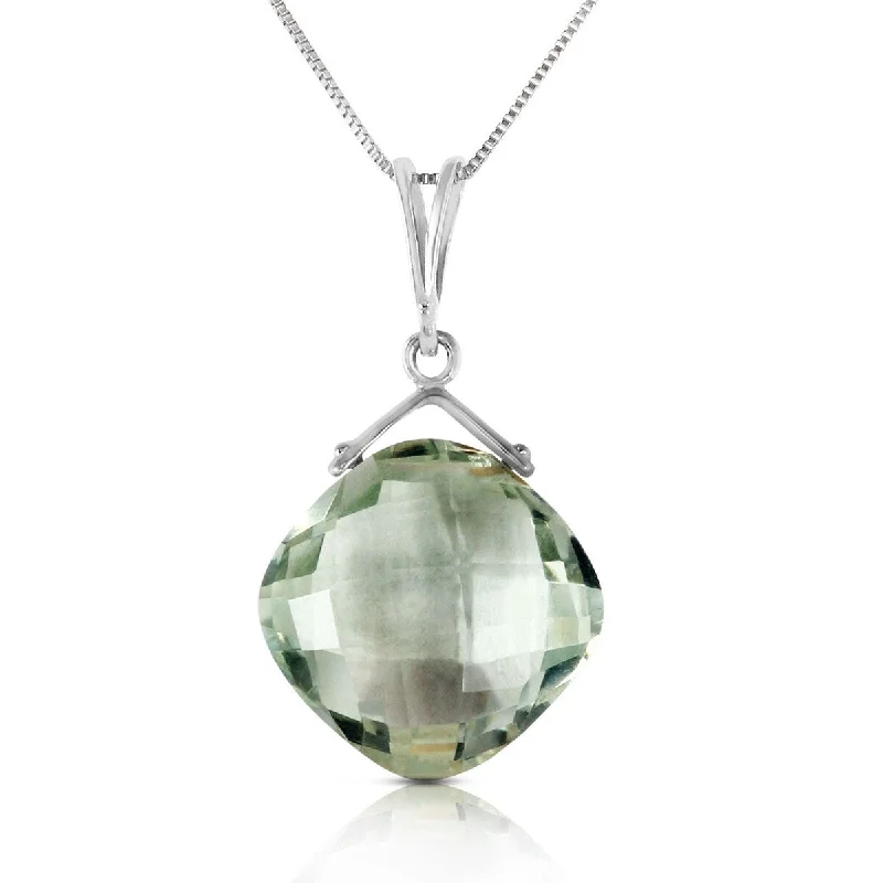 Daisy design necklaces-8.75 Carat 14K Solid Gold Prove The Rule Green Amethyst Necklace