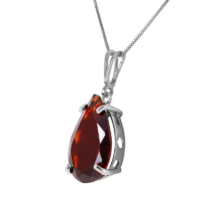 Thick collar necklaces-5 CTW 14K Solid White Gold Place Me Garnet Necklace