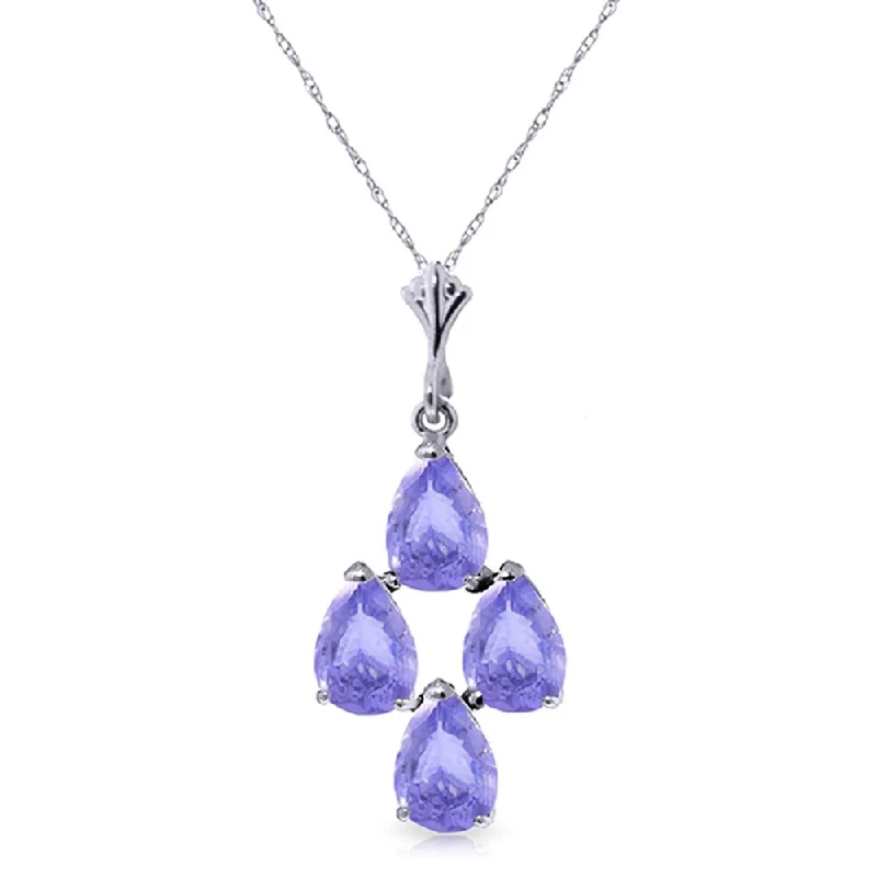 Offset design necklaces-1.5 Carat 14K White Gold Splash and Shine Tanzanite Necklace