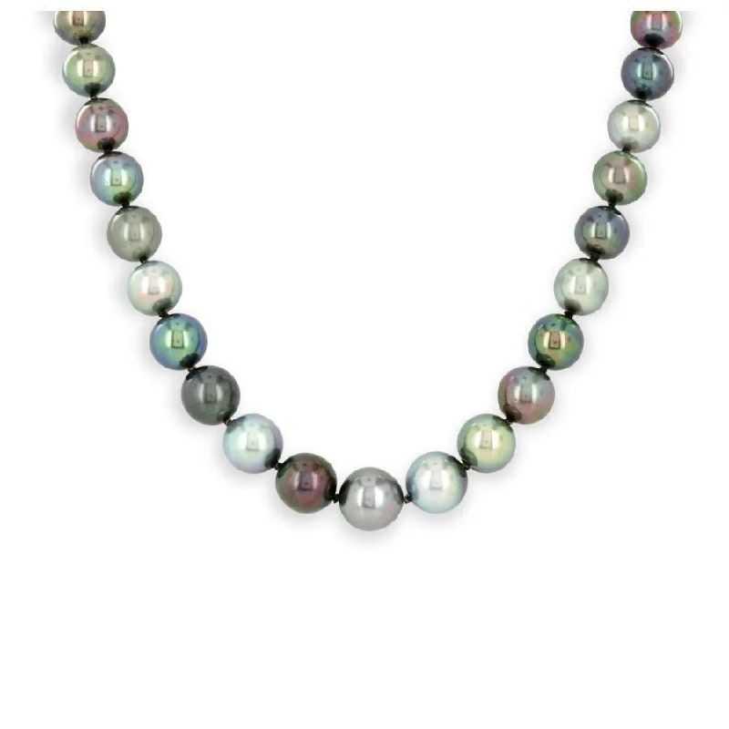 Bold halo engagement rings-Multi-Coloured Tahitian Cultured Pearl Necklace