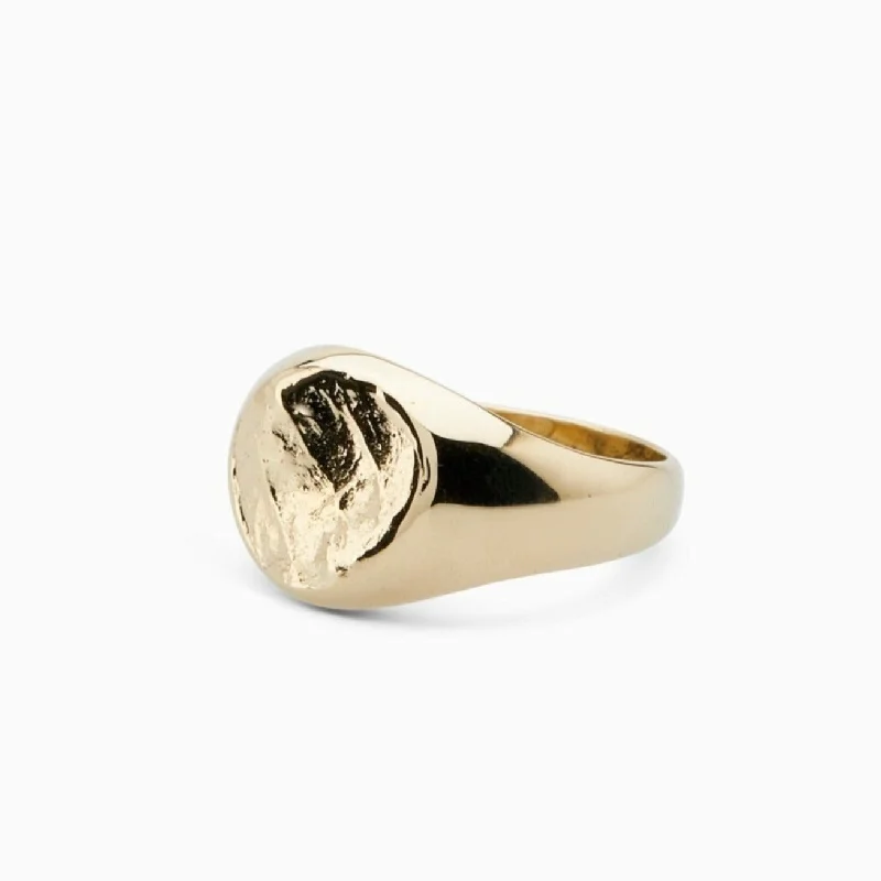 Bear design rings-Impression Signet Ring | Yellow Gold