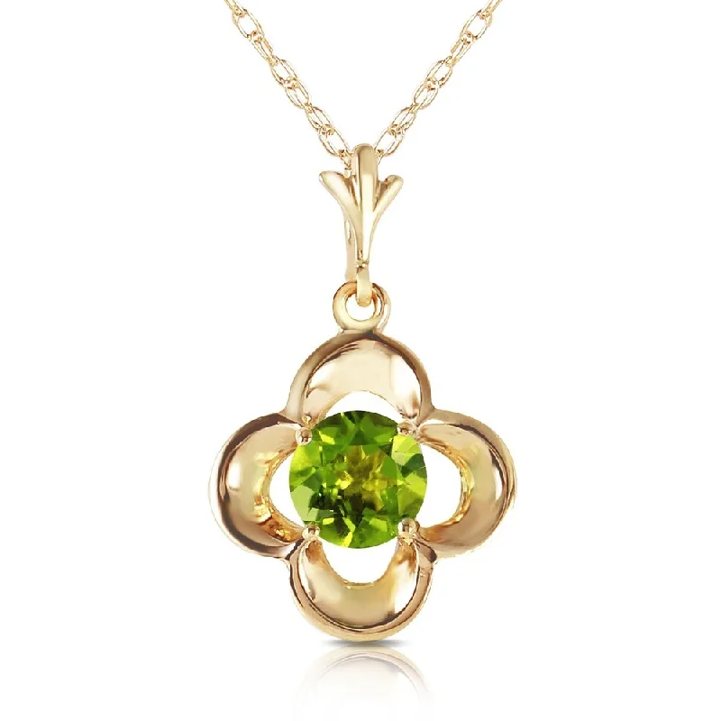 Thin bead necklaces-0.55 Carat 14K Gold Directions to Love Peridot Necklace