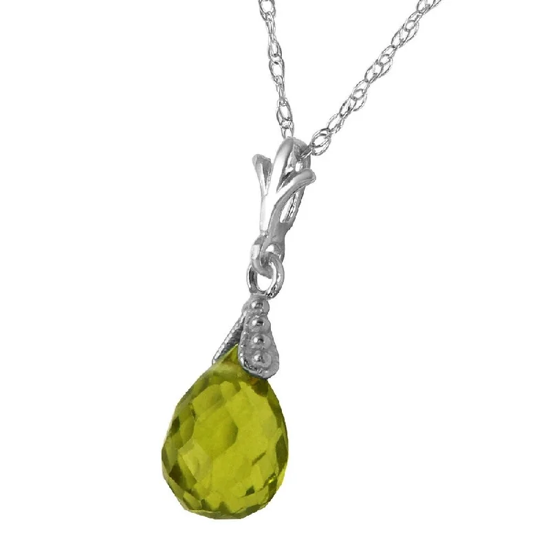 Freshwater pearl necklaces-2.5 Carat 14K Solid White Gold Midst Of Memory Peridot Necklace