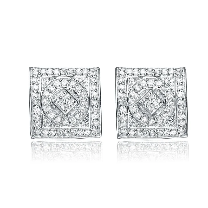 Rochelle Pave Square Earrings