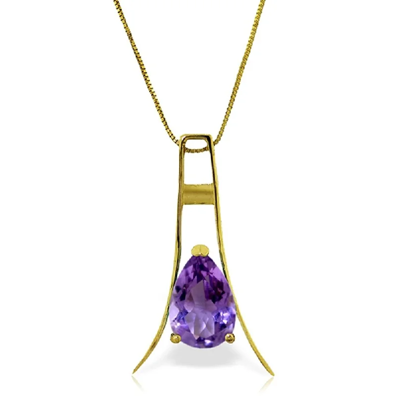 Solid link necklaces-1.5 Carat 14K Gold Never Negligent Amethyst Necklace