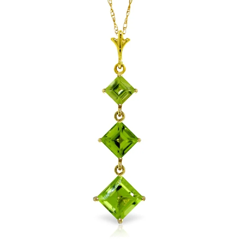 Galaxy charm necklaces-2.4 Carat 14K Gold Seal Your Love Peridot Necklace