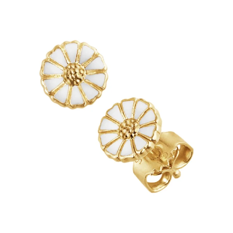 Minimalist gold engagement rings-Daisy Gold Plated Silver Earstuds