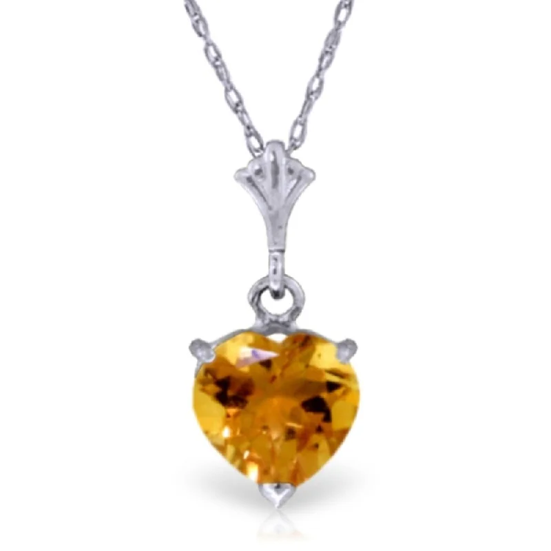 Cool wood necklaces-1.15 Carat 14K White Gold Poets Are Born Citrine Necklace