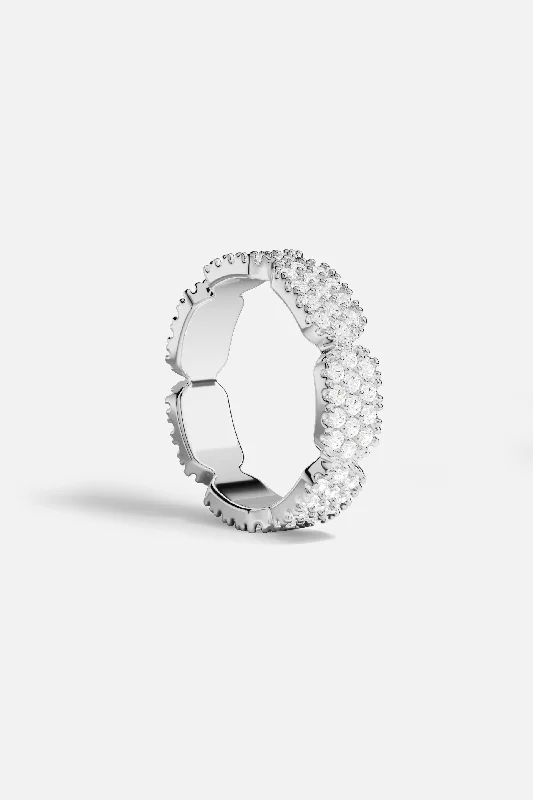 Astro birthstone rings-Dainty Silver Pavé Ring