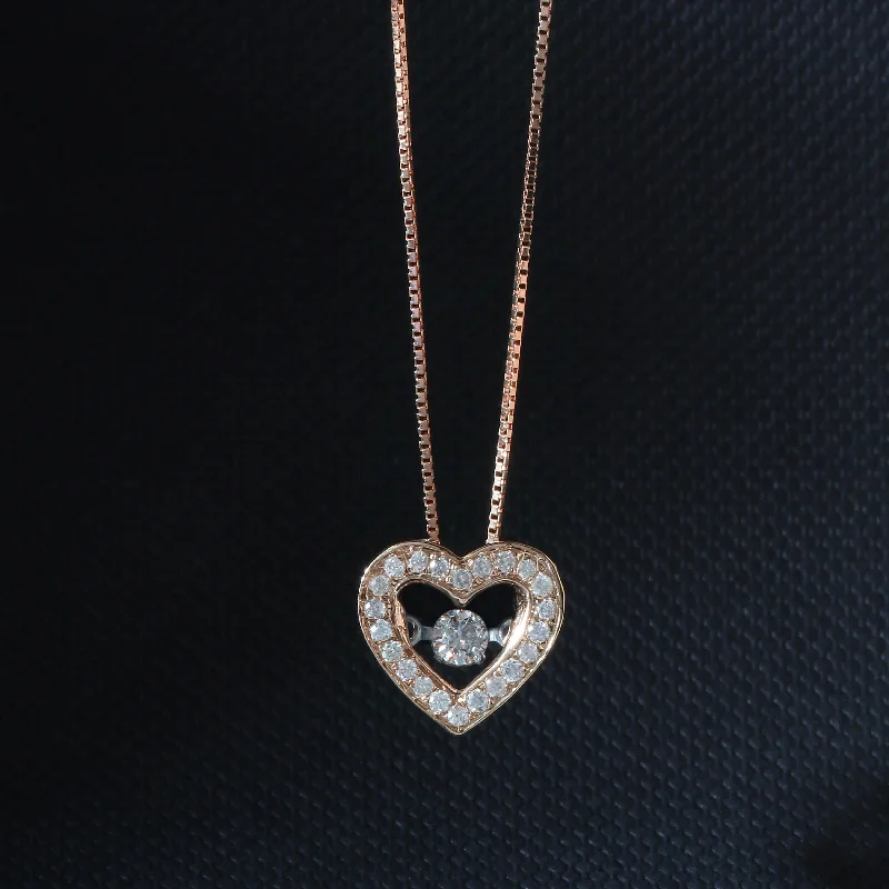 Stellar charm necklaces-De Couer 10k Gold 1/5ct TDW Diamond HeartBeat Necklace