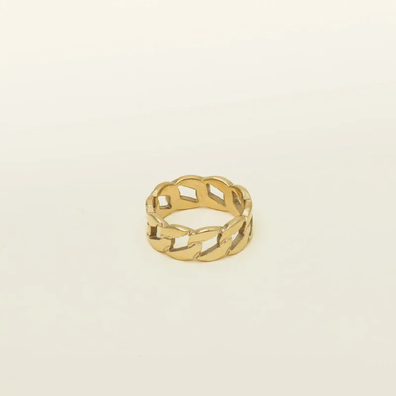 Flat knot rings-Cuban Link Chain Ring