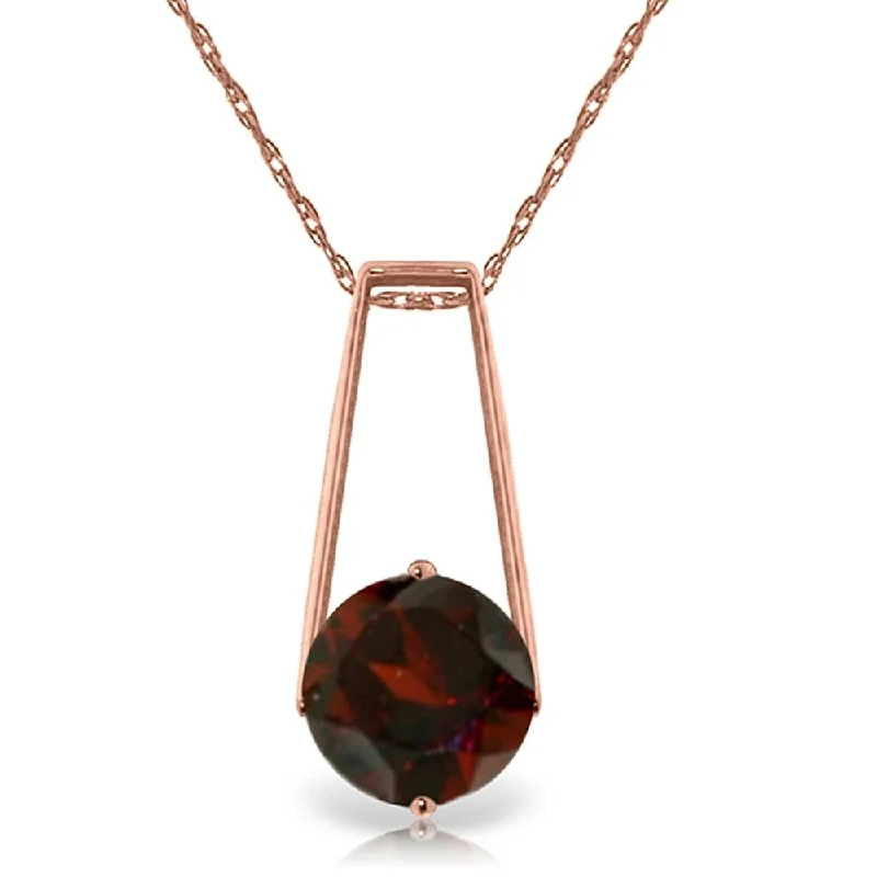 Tribal braid necklaces-1.45 Carat 14K Rose Gold Lullaby Garnet Necklace