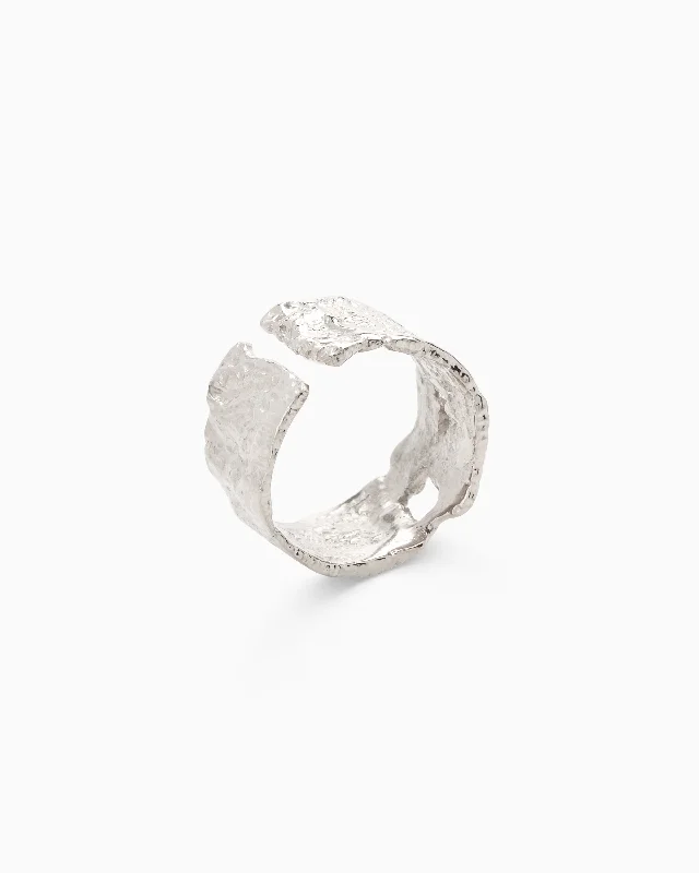 Raven feather rings-Linen Ring | Silver