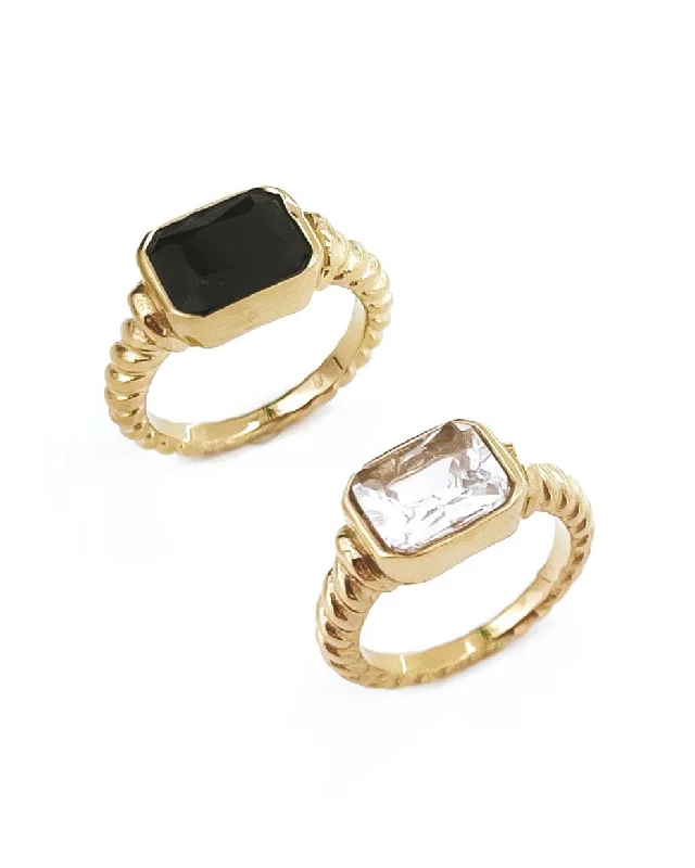 Satin band rings-Runa Stone Ring || Choose Color