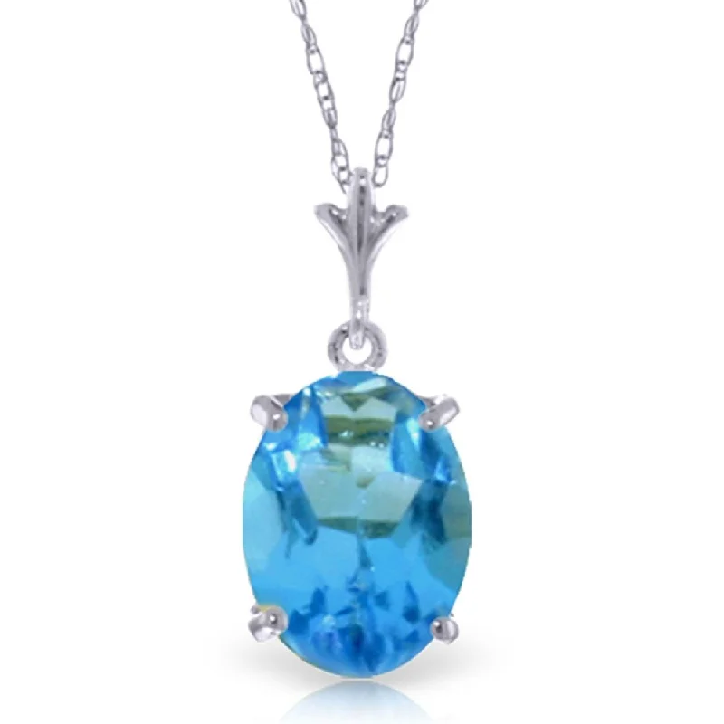 Galaxy charm necklaces-3.12 Carat 14K White Gold Here I Stand Blue Topaz Necklace