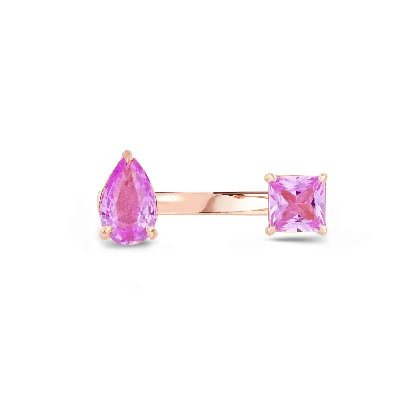 Rustic lock rings-Pink Sapphire Reign Ring