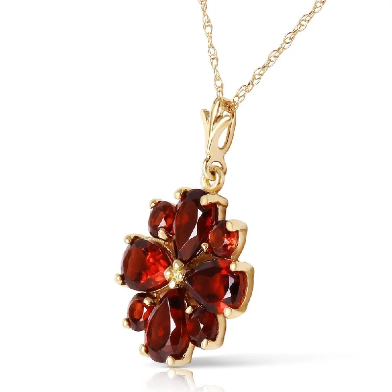 Linen cord necklaces-2.43 Carat 14K Solid Gold Balladeer Garnet Necklace