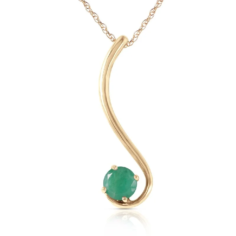 Owl charm necklaces-0.55 Carat 14K Gold Life by The River Emerald Necklace