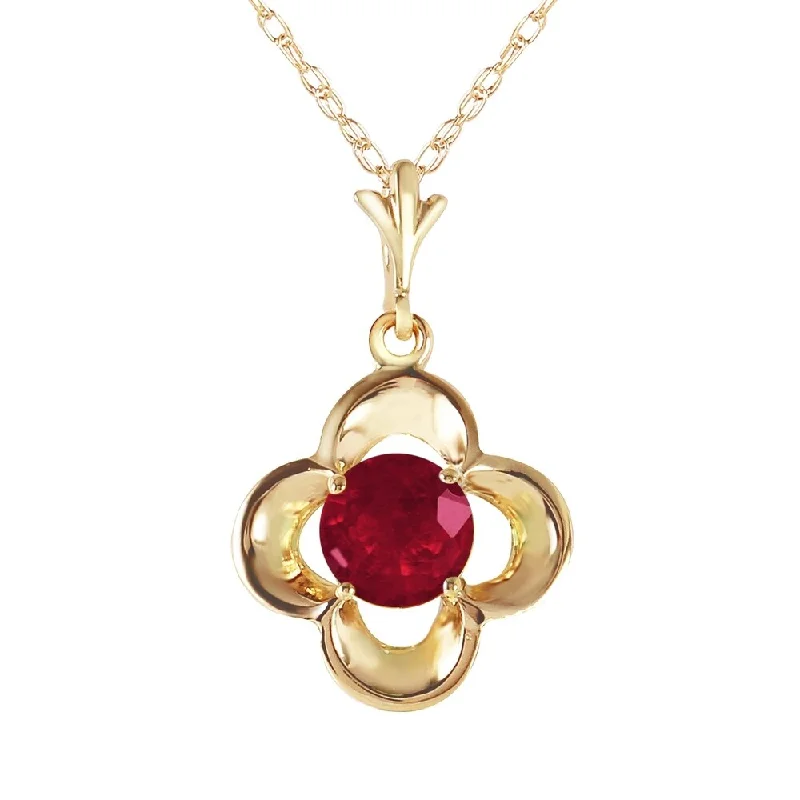 Fine thread necklaces-0.55 Carat 14K Gold Hearts's Journey Ruby Necklace