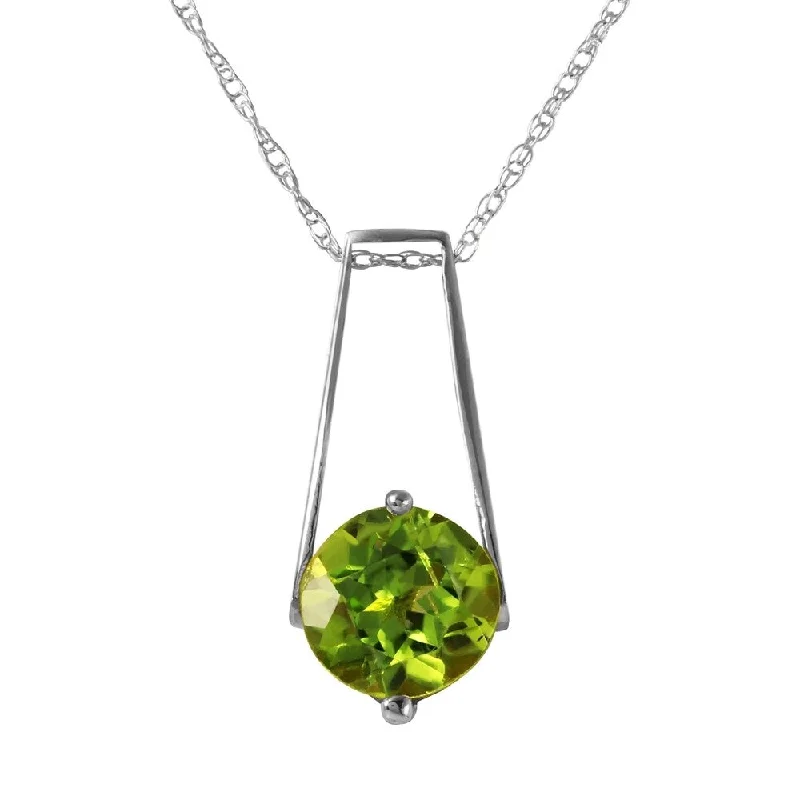 Jazz age necklaces-1.45 Carat 14K White Gold in The Hacienda Peridot Necklace