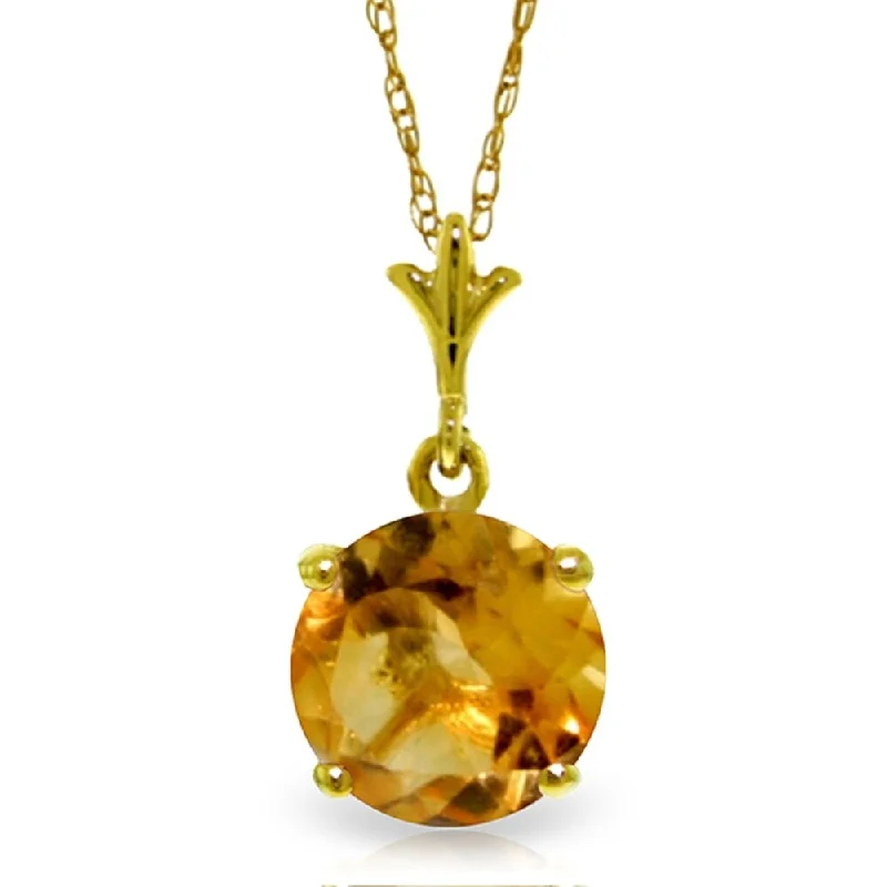 Tribal medallion necklaces-1.15 Carat 14K Gold in Love Citrine Necklace