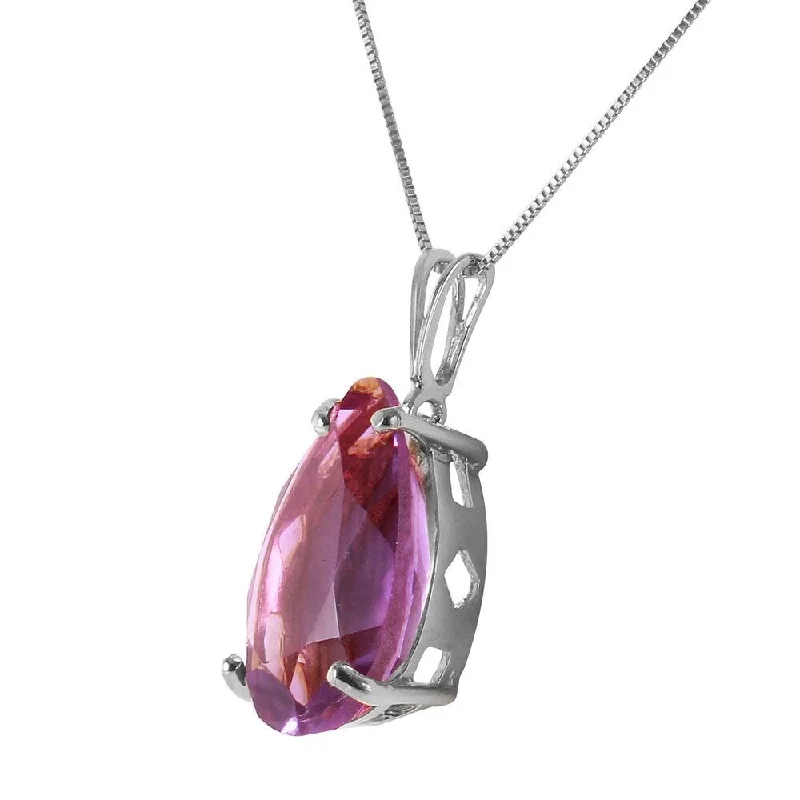 Petal design necklaces-5 Carat 14K Solid White Gold Enter Eternity Amethyst Necklace