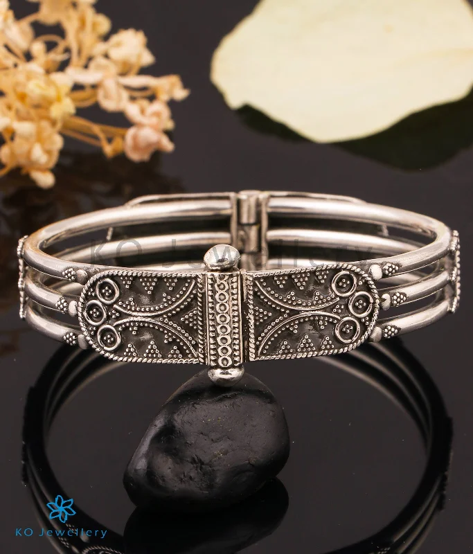 Solid chain bangles-The Chirag Silver Bracelet (3 line/Size 2.6)