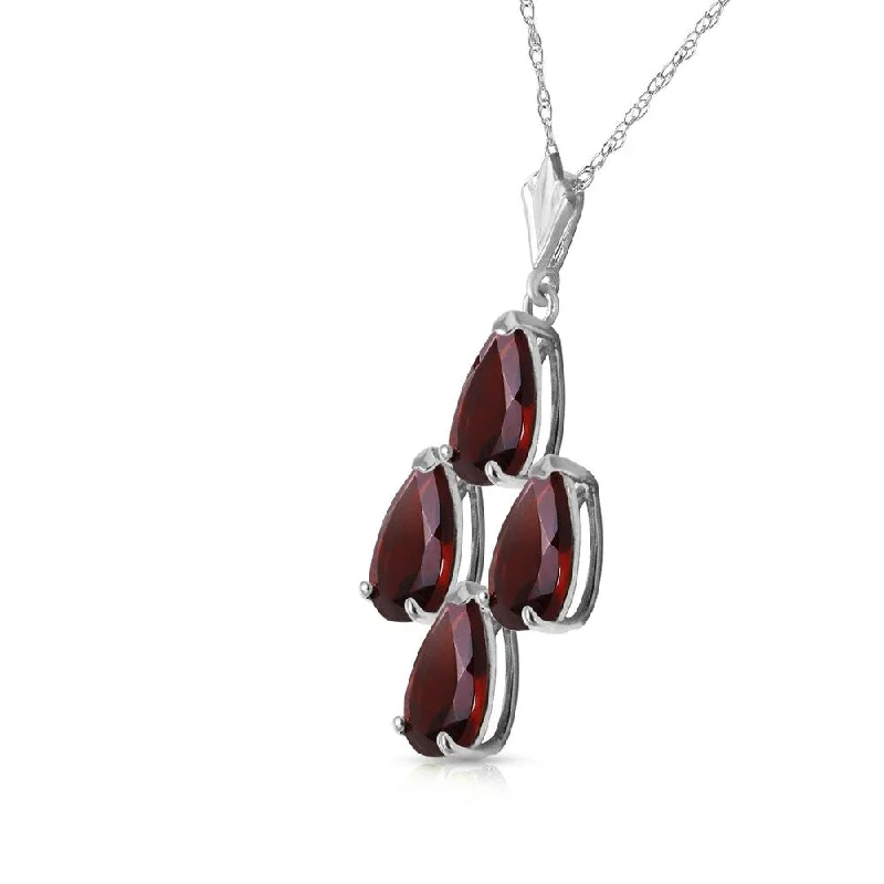 Raised disc necklaces-1.5 Carat 14K Solid White Gold Night Out Garnet Necklace