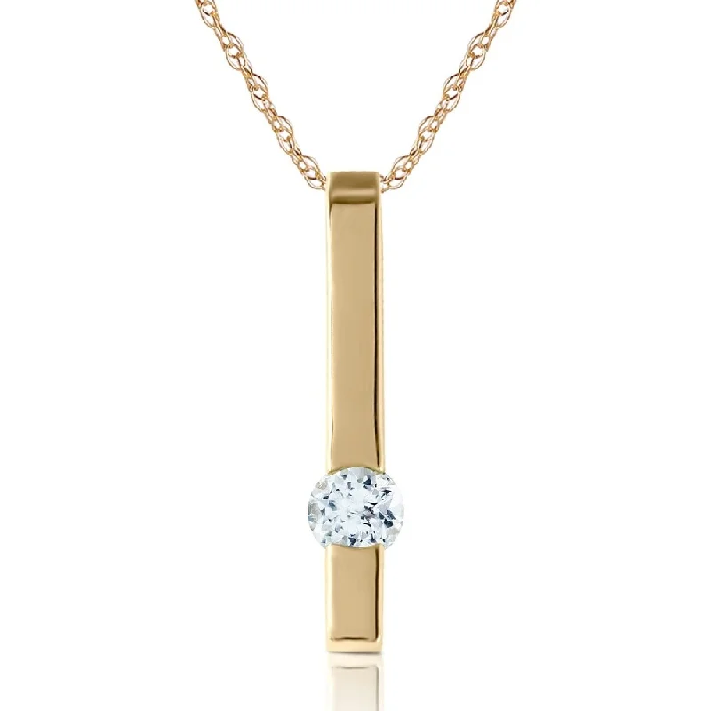 Galaxy charm necklaces-0.25 Carat 14K Gold Raise The Bar Aquamarine Necklace