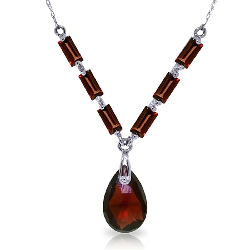 Cedar wood necklaces-4.35 CTW 14K Solid White Gold Be Transported Garnet Necklace