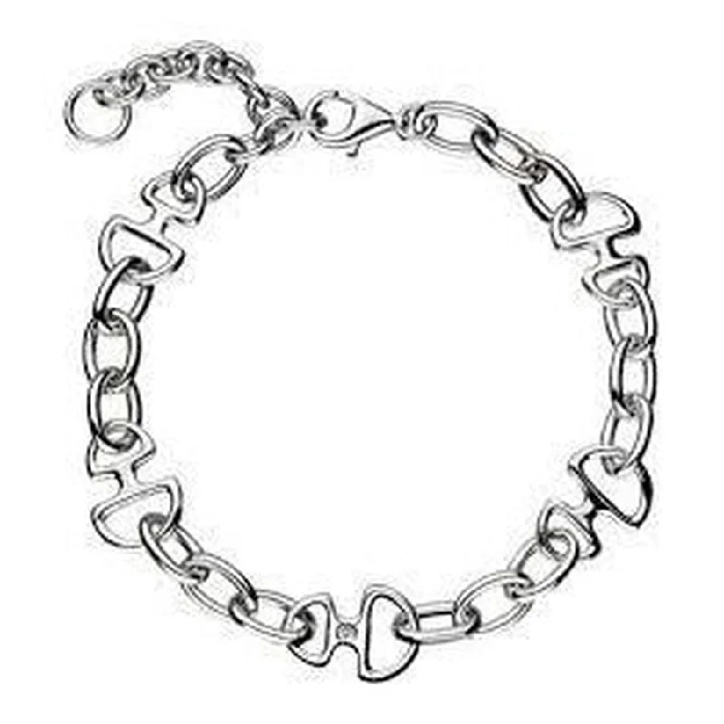 Princess cut engagement rings-Silver Iconic Link Charm Bracelet