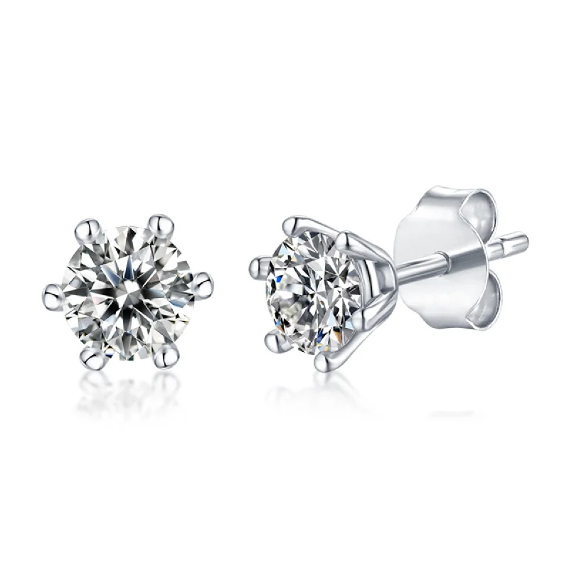 La Roche Lab Created Moissanite Round Stud Earrings