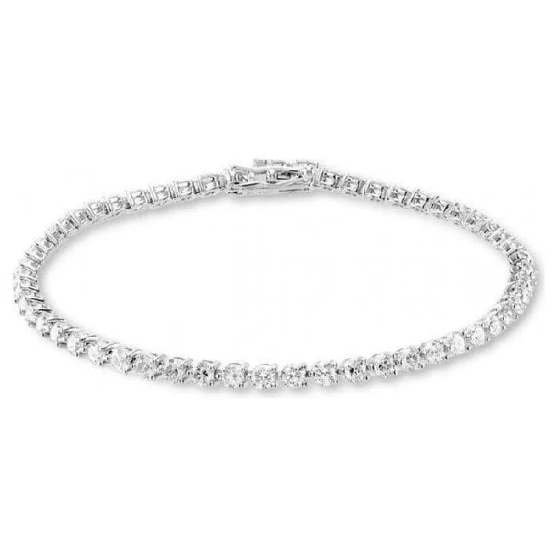 Silk detail engagement rings-18ct white gold 55 Diamond Tennis bracelet