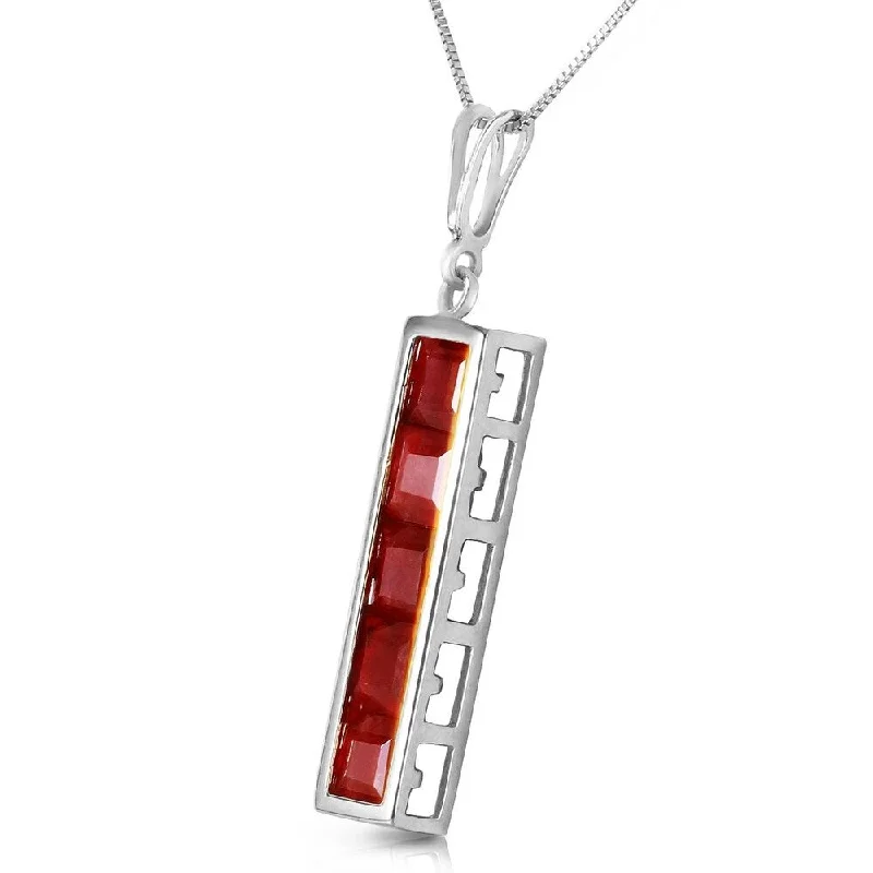 Glittering crystal necklaces-2.5 Carat 14K Solid White Gold Me Before You Ruby Necklace