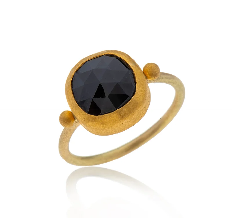 Full moon rings-Nava Zahavi Yellow Gold Brave Onyx Ring