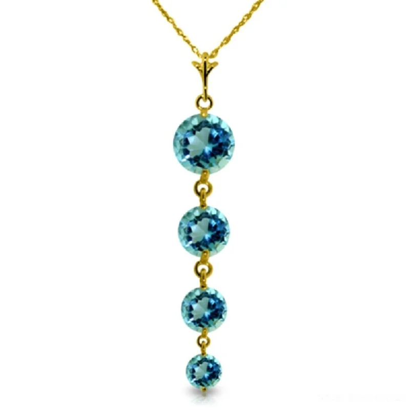 Linen cord necklaces-3.9 Carat 14K Gold Happy Dreams Blue Topaz Necklace