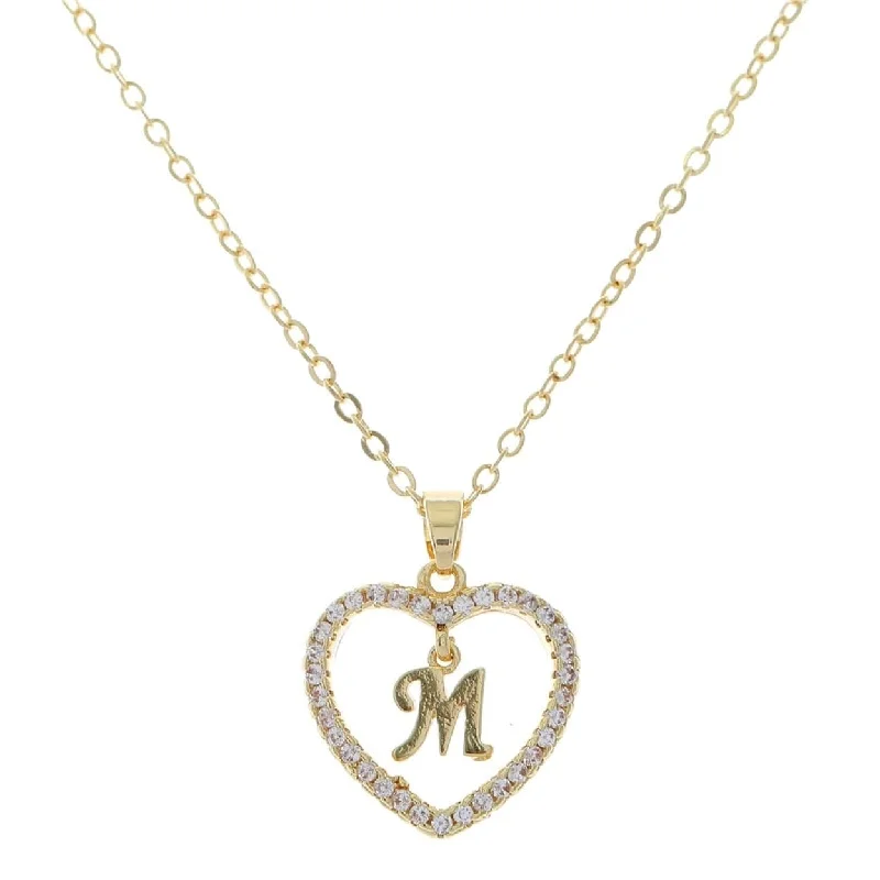 Surf motif necklaces-Women A To Z Capital Letter Heart Initial Pendant Necklace Jewelry Accessory