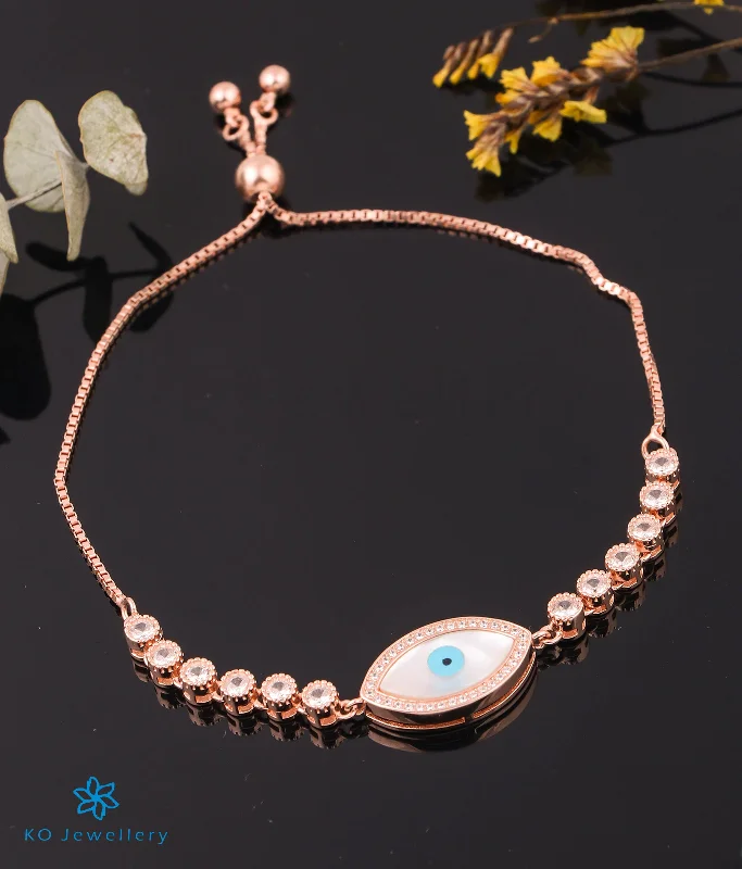 Pink gold bangles-The Mystic Evileye Silver Rose-gold Bracelet