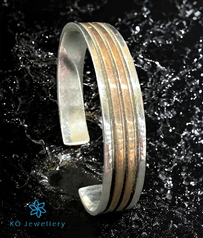 Drape-style bangles-The Trident  Silver Open Bracelet