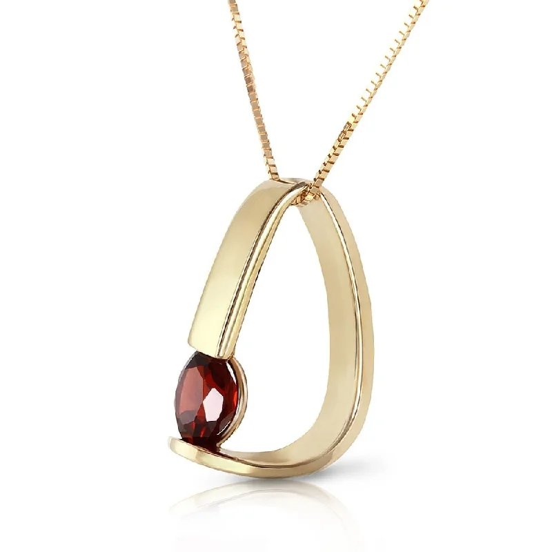 Baroque pearl necklaces-14K Solid Gold Modern Necklace with Natural Garnet