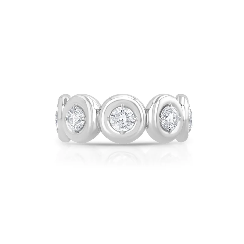 Petal carved rings-Orb Eternity Band