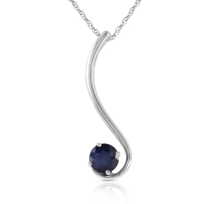 Bali style necklaces-0.55 Carat 14K White Gold Future Is Ours Sapphire Necklace