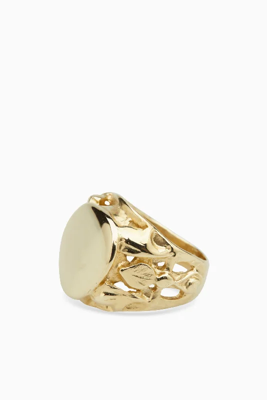 Thick gold rings-Reflection Ring | Solid Gold