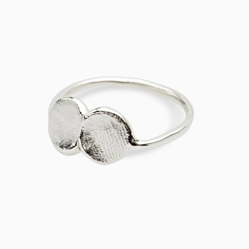 Woven style rings-Double Impression Ring | White Gold