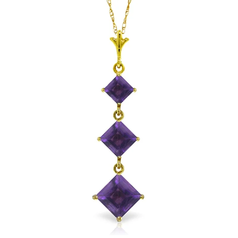 Woven tribal necklaces-2.4 Carat 14K Gold Sentimento Amethyst Necklace